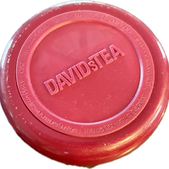 David’s Tea burgundy Stainless Steel Carry Travel Infuser Mug Tumbler - Picture 2 of 5